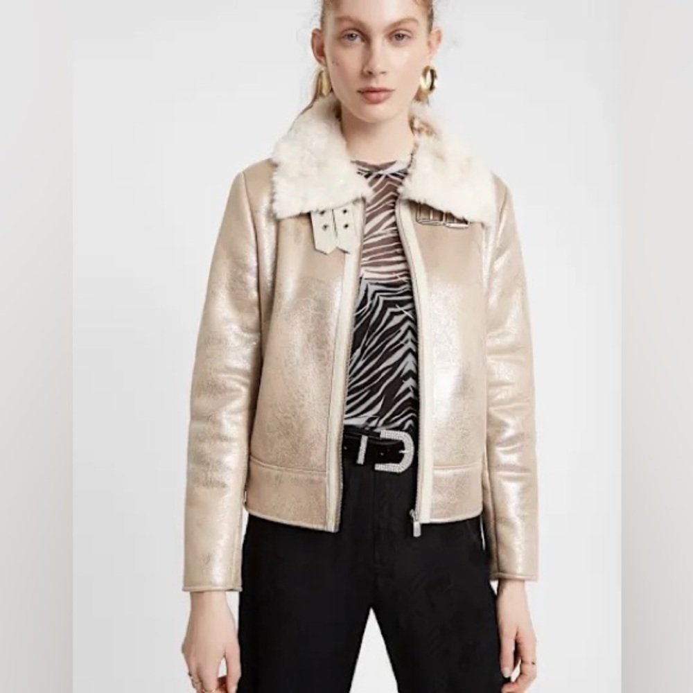 Desigual Glitter Effect Bomber Jacket